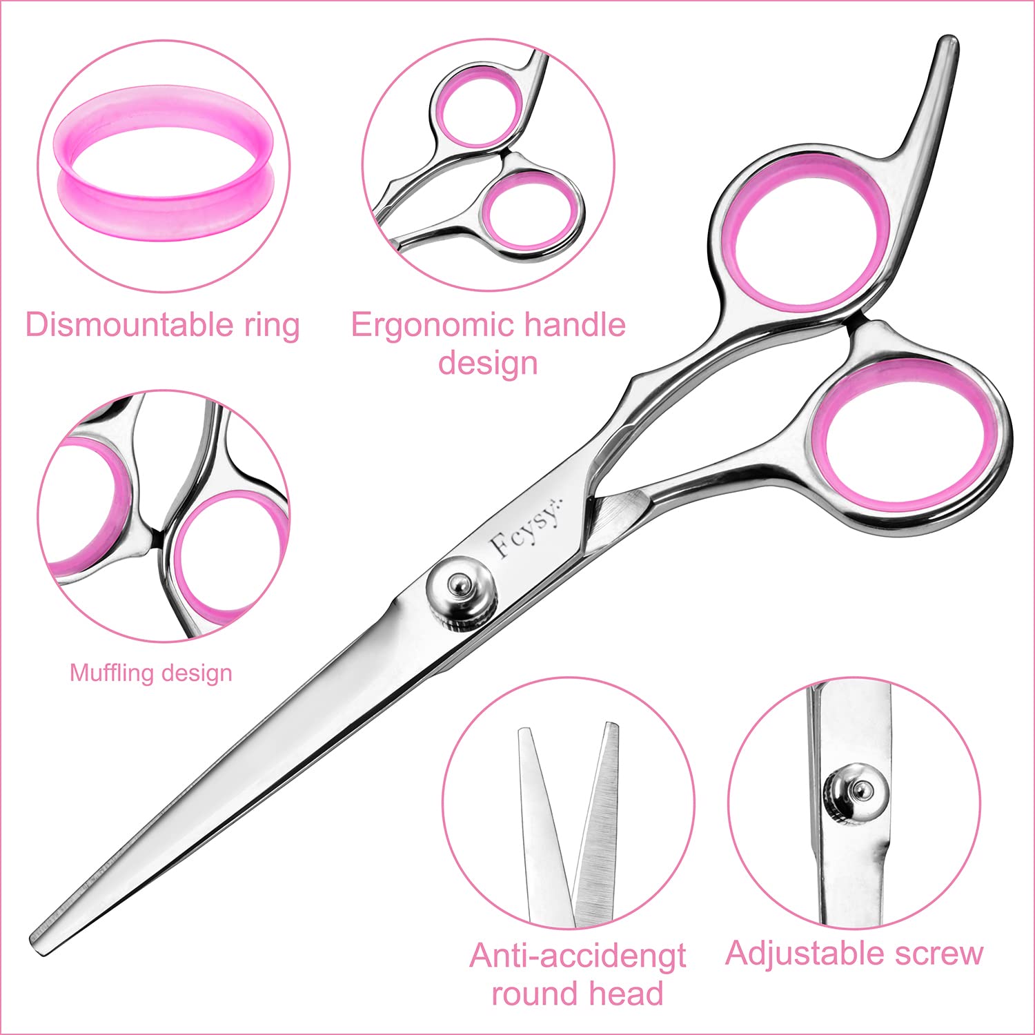 Professional Hair Cutting Scissors for Barbers & Stylists - FCYSY Barber Shears with Comb for Men & Women | Precision Hairdressing, Beard Trimming & Styling at Home or Salon