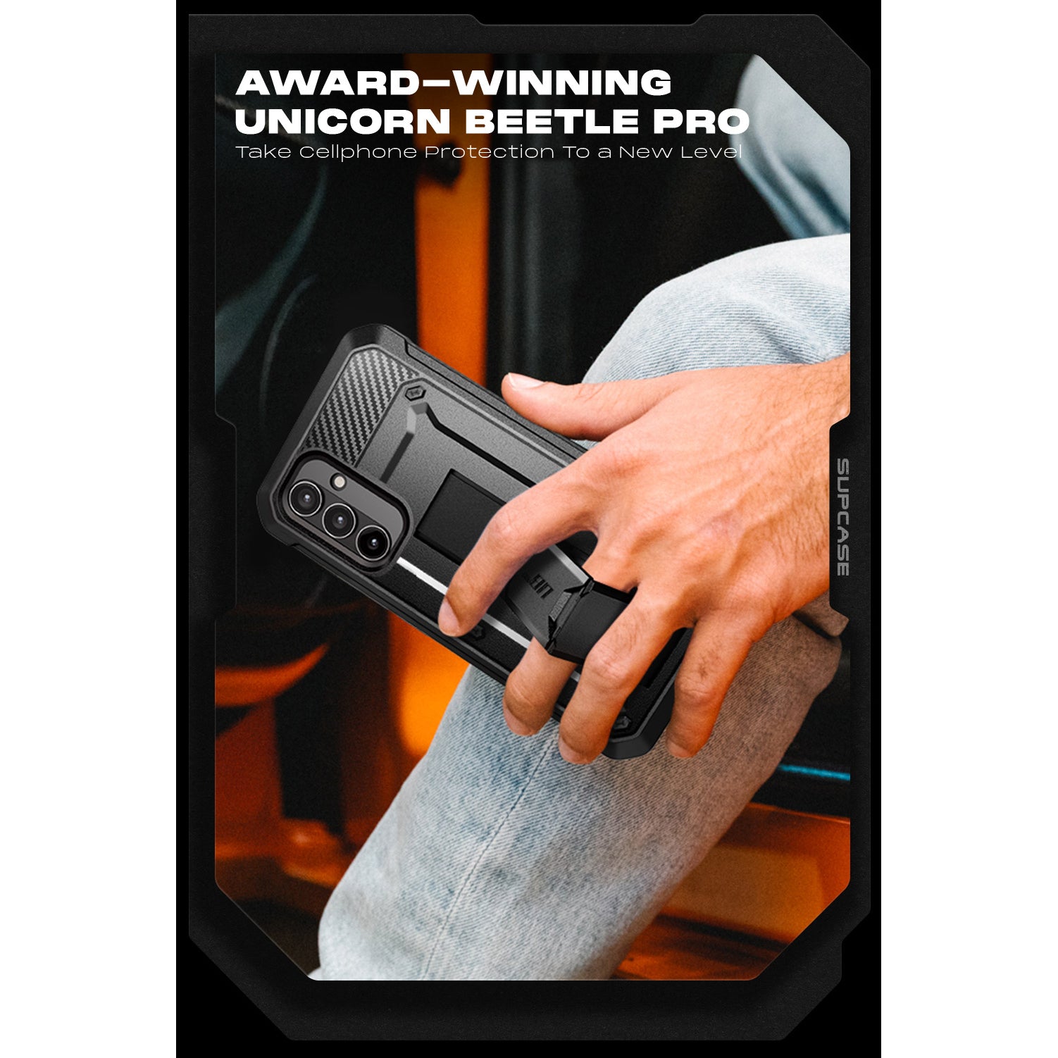 Samsung Galaxy A34 Unicorn Beetle PRO Rugged Holster Case - Shockproof Protective Cover with Belt Clip for Outdoor & Work Use - Black