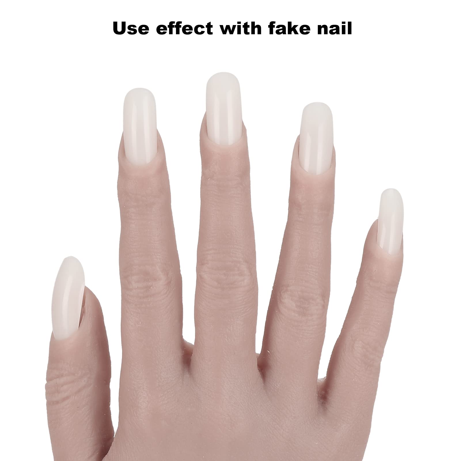 Professional Silicone Nail Practice Hand - Flexible Joint Mannequin Hand for Acrylic Nails & Nail Art Training - Bendable Fake Hand for DIY Manicure Practice - Perfect for Nail Art Beginners (03) - Ideal for Salon Training, Home Practice & Nail Technician Certification Prep