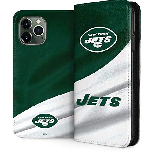 Officially Licensed NFL New York Jets Faux-Leather Wallet Phone Case for iPhone 12 Pro Max - Slim Protective Cover with Card Slots - Perfect for Game Day & Everyday Use