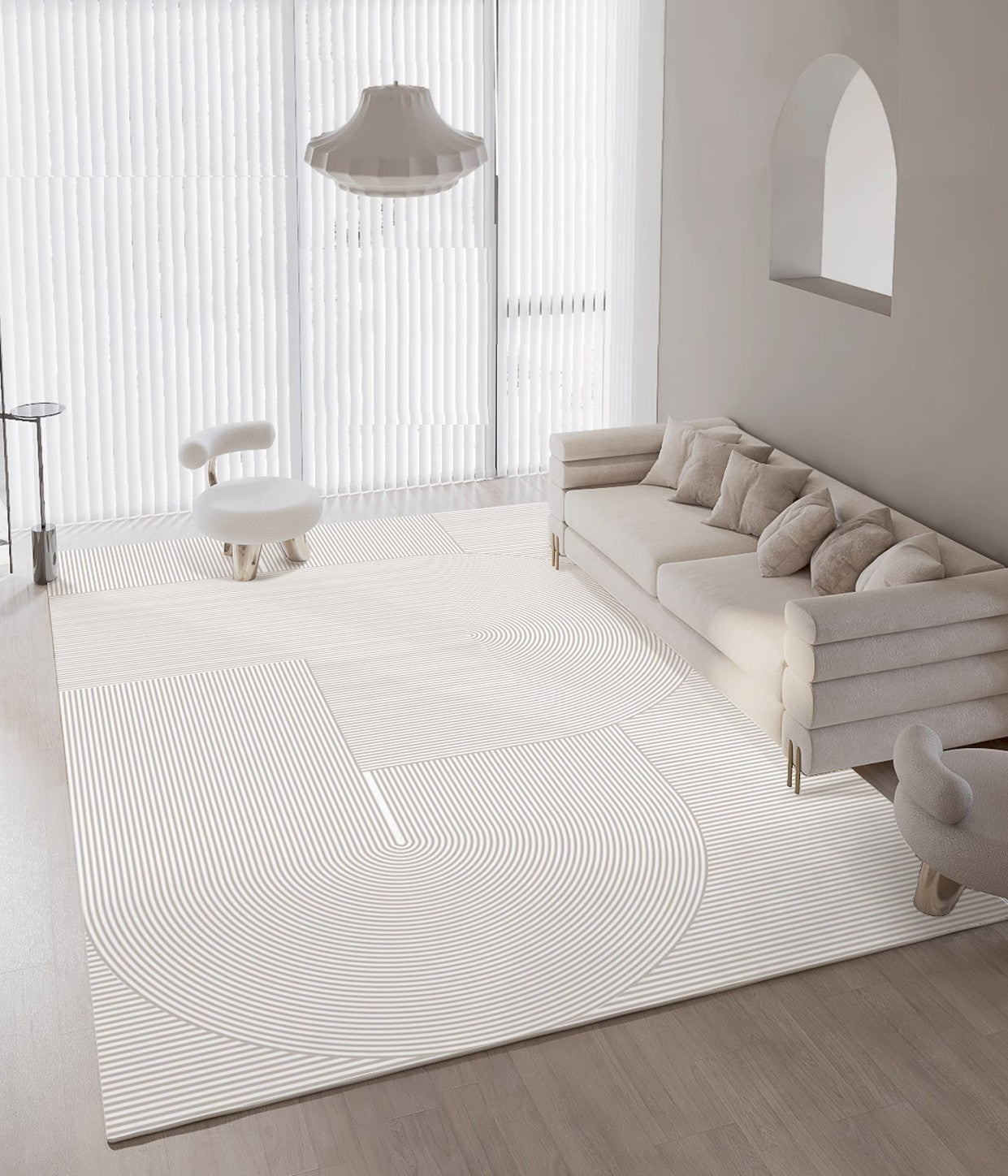 Geometric Contemporary Area Rugs - Grey Modern Rug for Bedroom, Living Room & Dining Room - Abstract Design Non-Slip Floor Mat - Perfect for Home Decor, Office & Apartment