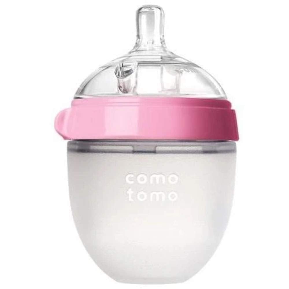 Comotomo 5 oz Silicone Baby Bottle - BPA-Free, Anti-Colic, Natural Feel for Newborns & Infants - Perfect for Breastfeeding Transition & On-the-Go Feeding