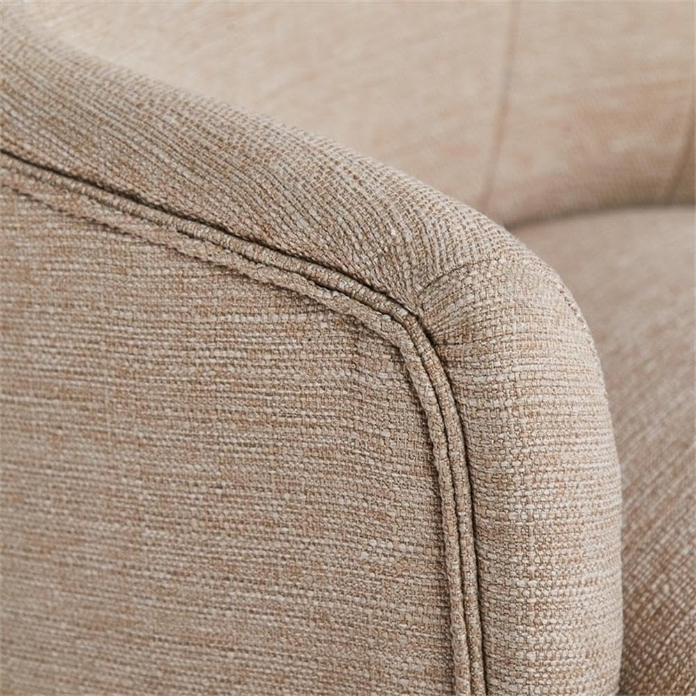 Allora Modern Swivel Office Desk Chair - Height Adjustable Ergonomic Rolling Chair with Upholstered Seat for Home Office, Study Room & Conference Meetings - Comfortable Computer Chair with Metal Base in Beige - Perfect for Remote Work & Online Classes