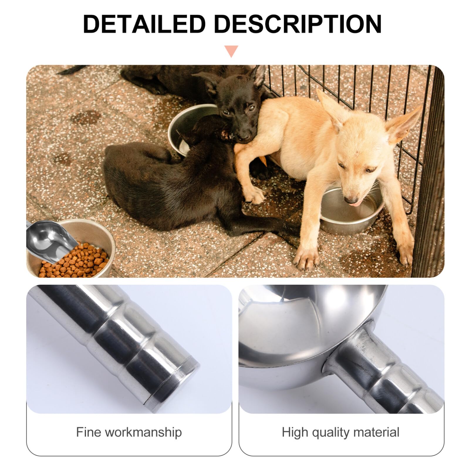 Stainless Steel Pet Food Scoop for Home & Travel Feeding