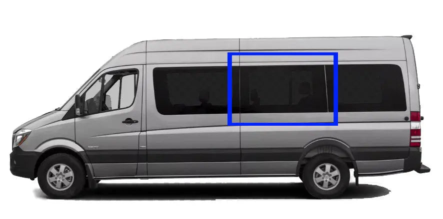 2007+ Mercedes Sprinter Van Fixed Window - Driver Side Middle Replacement (DTSPCR002) | Durable OEM-Style Glass for Cargo & Passenger Vans | Perfect for Delivery, Camping & Work Vehicles