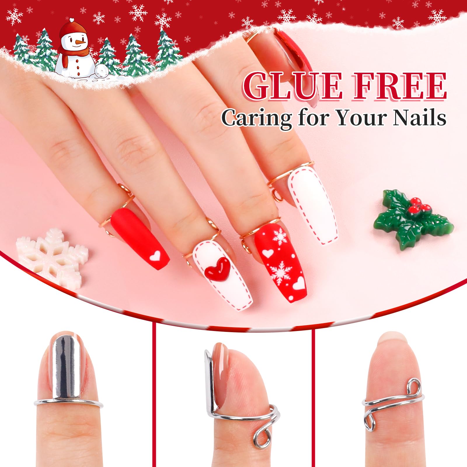 20Pcs Reusable Wudu Nail Rings for Muslim Women - Adjustable Detachable Halal Nail Accessories with 120Pcs Adhesive Tabs (Gold & Silver) | Perfect for Prayer, Daily Wear & Special Occasions
