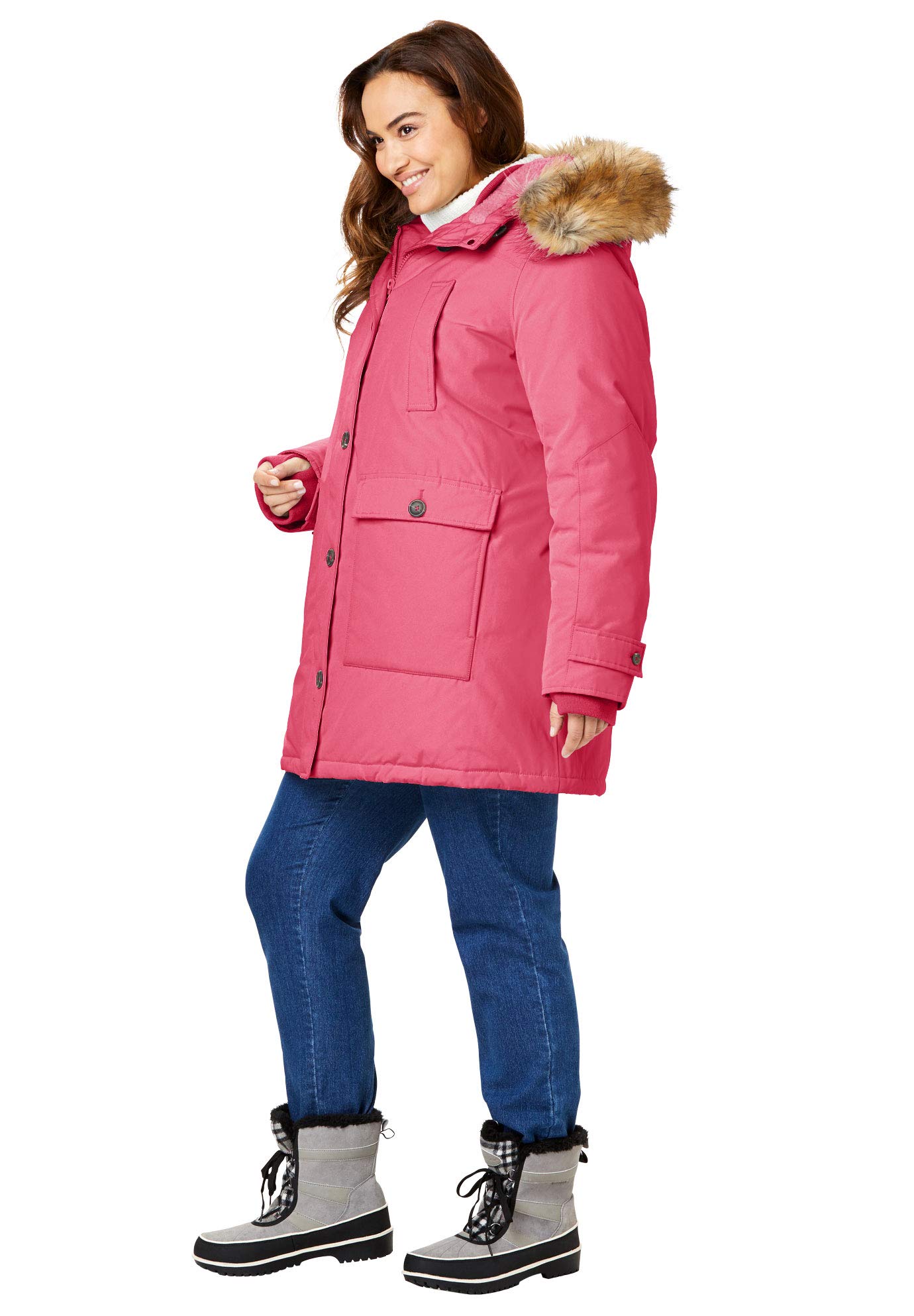 Woman Within Plus Size Arctic Parka Jacket with Hood - 34