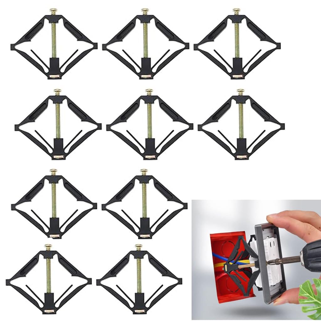 Serplex® 10Pcs Universal 86 Type Switch Socket Cassette Repair Kit - Wall Mount Outlet Repair Tool for Electrical Base Box, Switch Bottom Box & Wall Socket Maintenance | Ideal for Home DIY Electrical Repairs and Professional Electrician Use