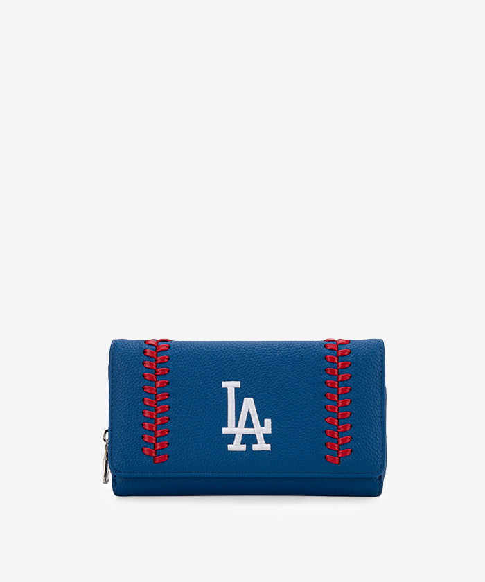Authentic MLB Los Angeles Dodgers Genuine Leather Wallet for Men - Premium Bifold Credit Card Holder - Perfect for Baseball Fans & Game Day Accessories