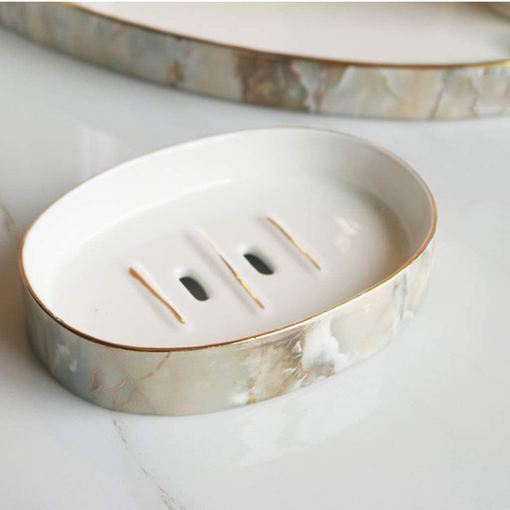 6Pcs Ceramic Bathroom Set - Soap Dispenser, Dish & Holder for Home Decor