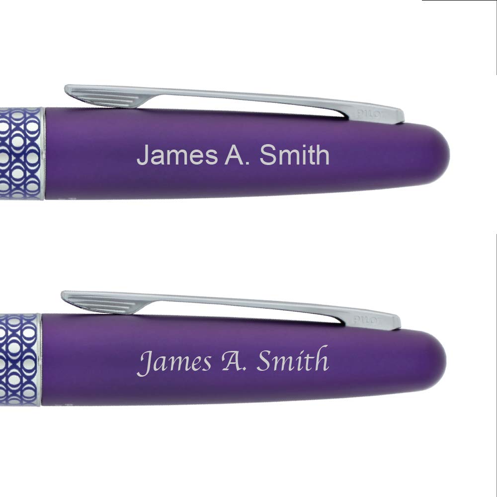 PILOT Engraved Metropolitan Retro Pop Ballpoint Pen - Custom Name Engraved Purple Pen for Office, School & Gift Giving