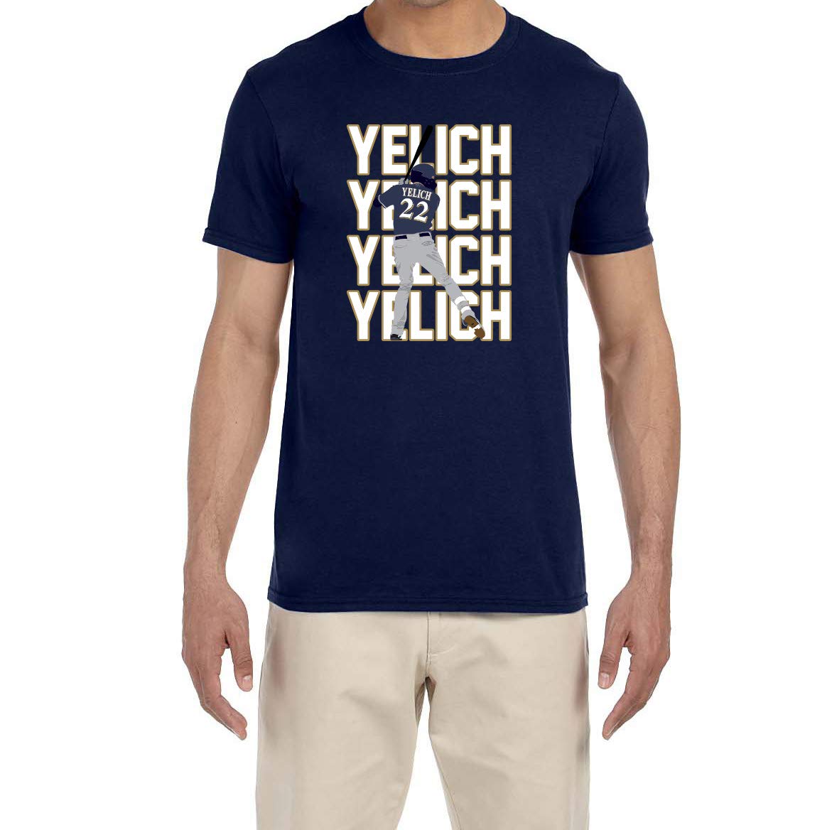 Tobin Clothing Navy Milwaukee Yelich Graphic T-Shirt - Comfortable Baseball Fan Apparel for Men & Women - Perfect for Game Day, Casual Wear & Sports Events