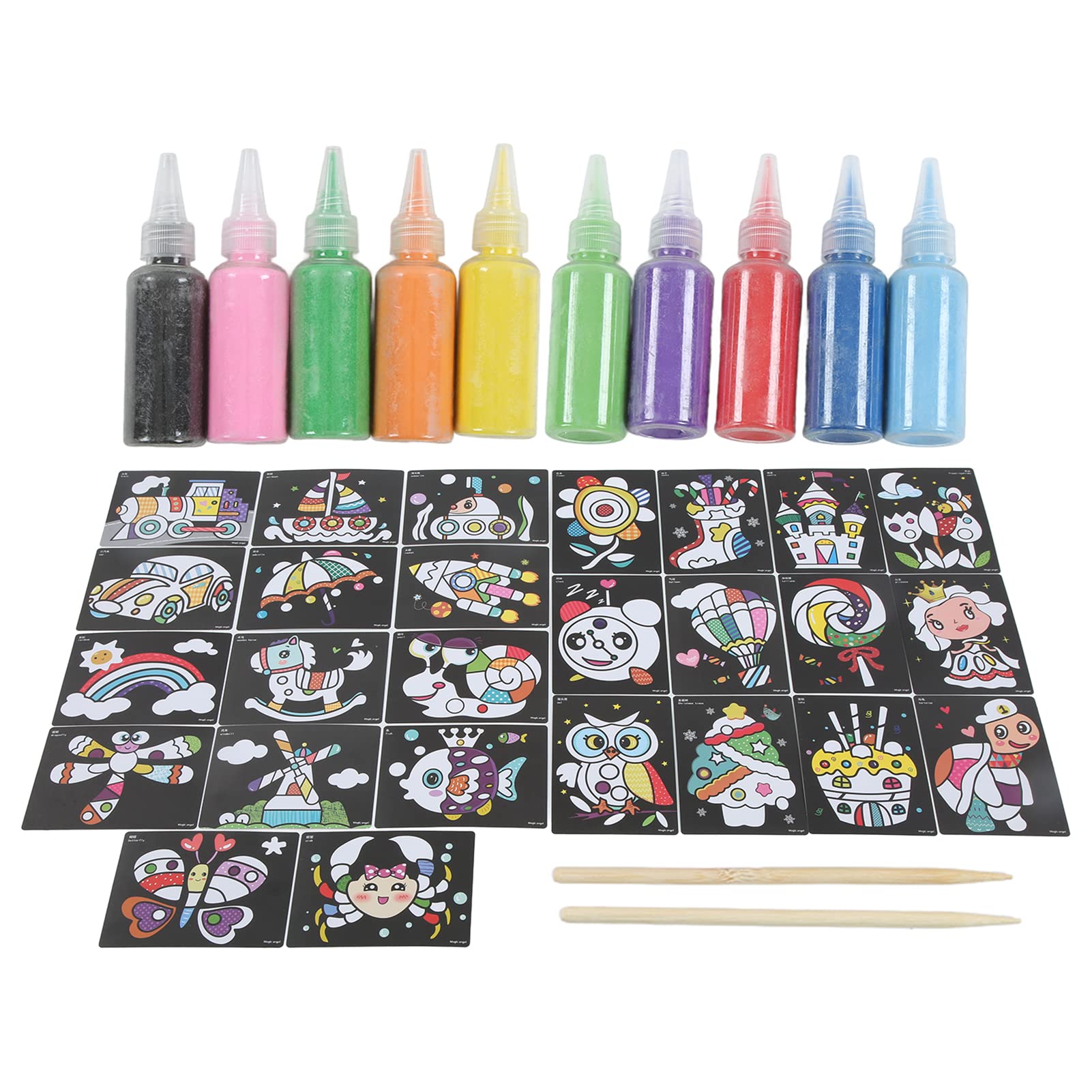 Colorful Fish Sand Art Kit for Kids - Non-Toxic Paper Sand Painting Craft for Ages 3+ | Creative Home Activity & Birthday Party Fun