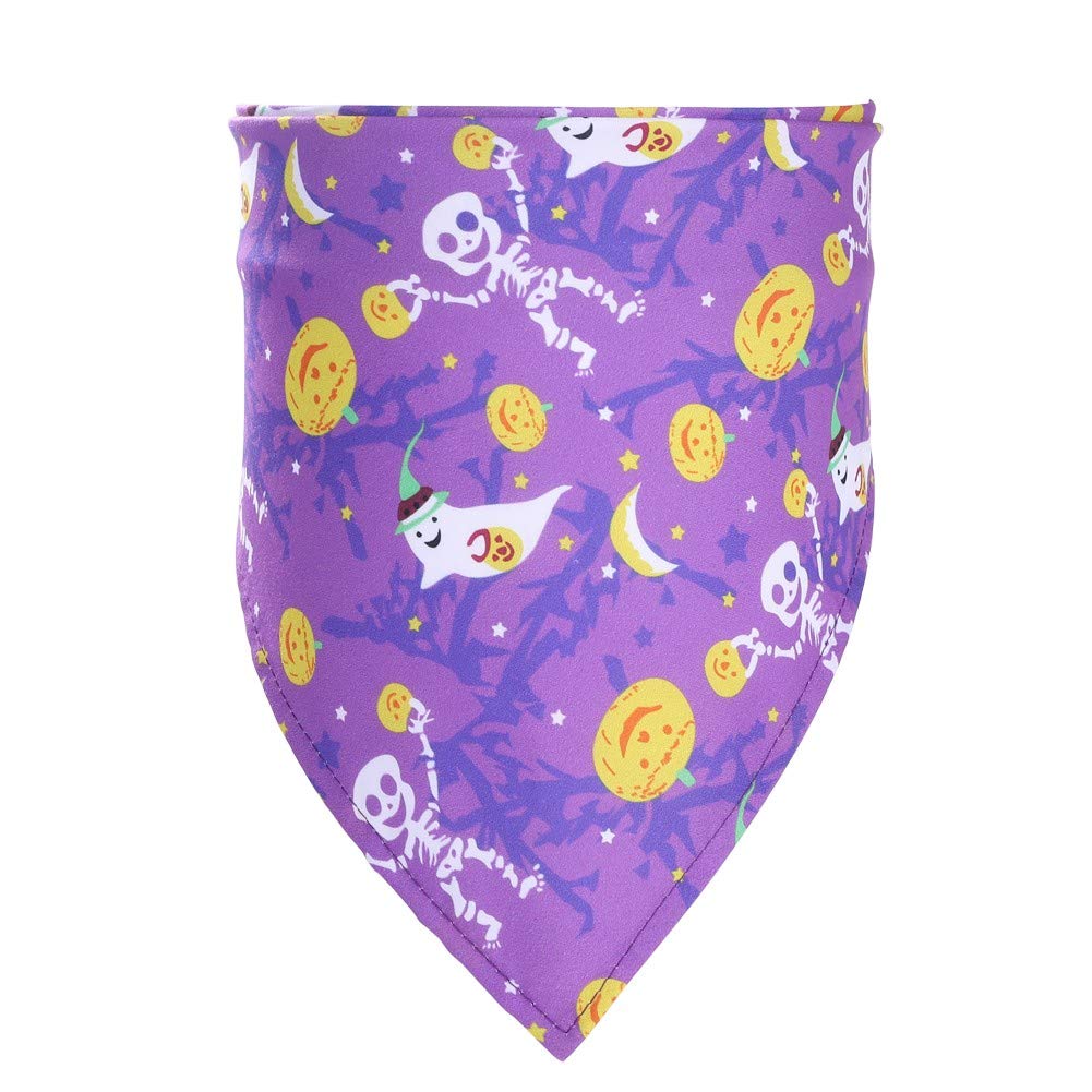 Halloween Pet Bandana - Reversible Cat Dog Scarf for Parties & Costumes