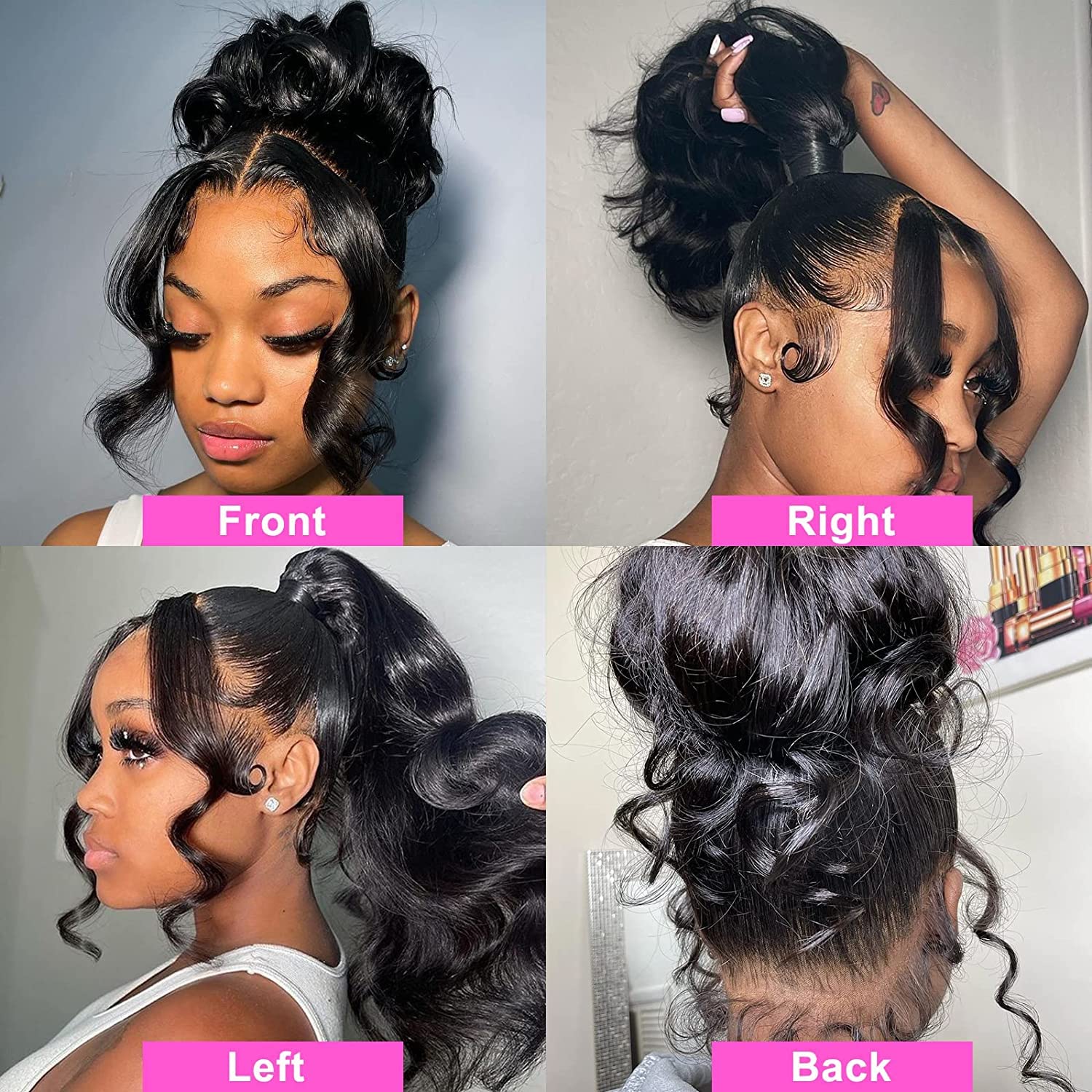 Lovigs 360 Lace Front Wigs Human Hair - Body Wave Full Lace Wig with HD Transparent Lace & Pre-Plucked Baby Hair - 180% Density Natural Color (24 Inch) for Women - Perfect for Daily Wear, Cosplay, and Special Occasions