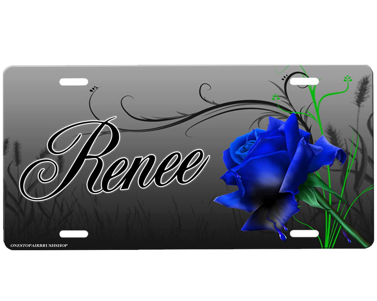 Custom Blue Rose Front License Plate - Personalized Car Accessory for Unique Style | Perfect for Gifts, Car Shows & Custom Vehicle Decor