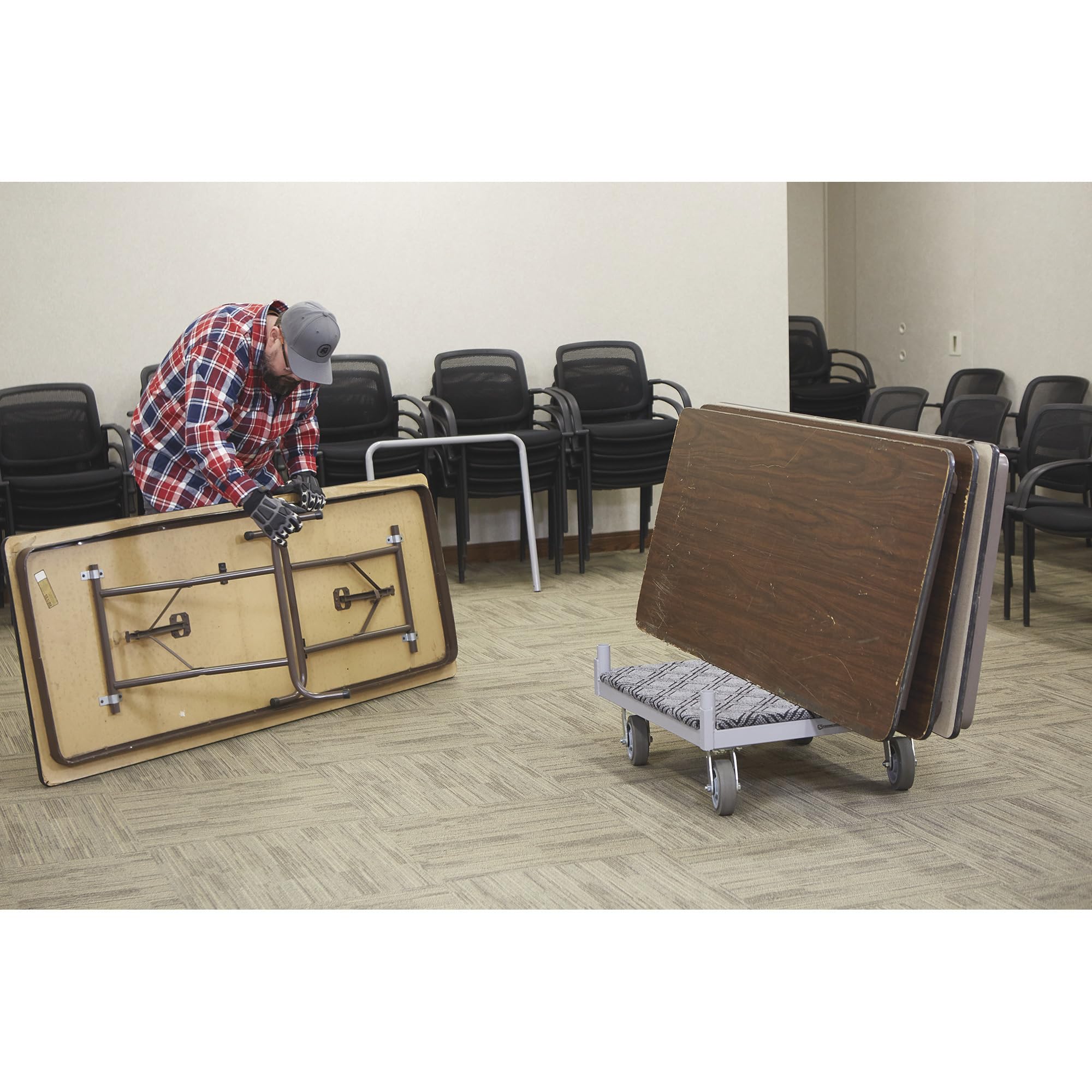 Strongway Heavy-Duty 4-Wheel Utility Cart with Carpeted Deck - 1600 lb Capacity - Perfect for Warehouse, Garage & Home Moving