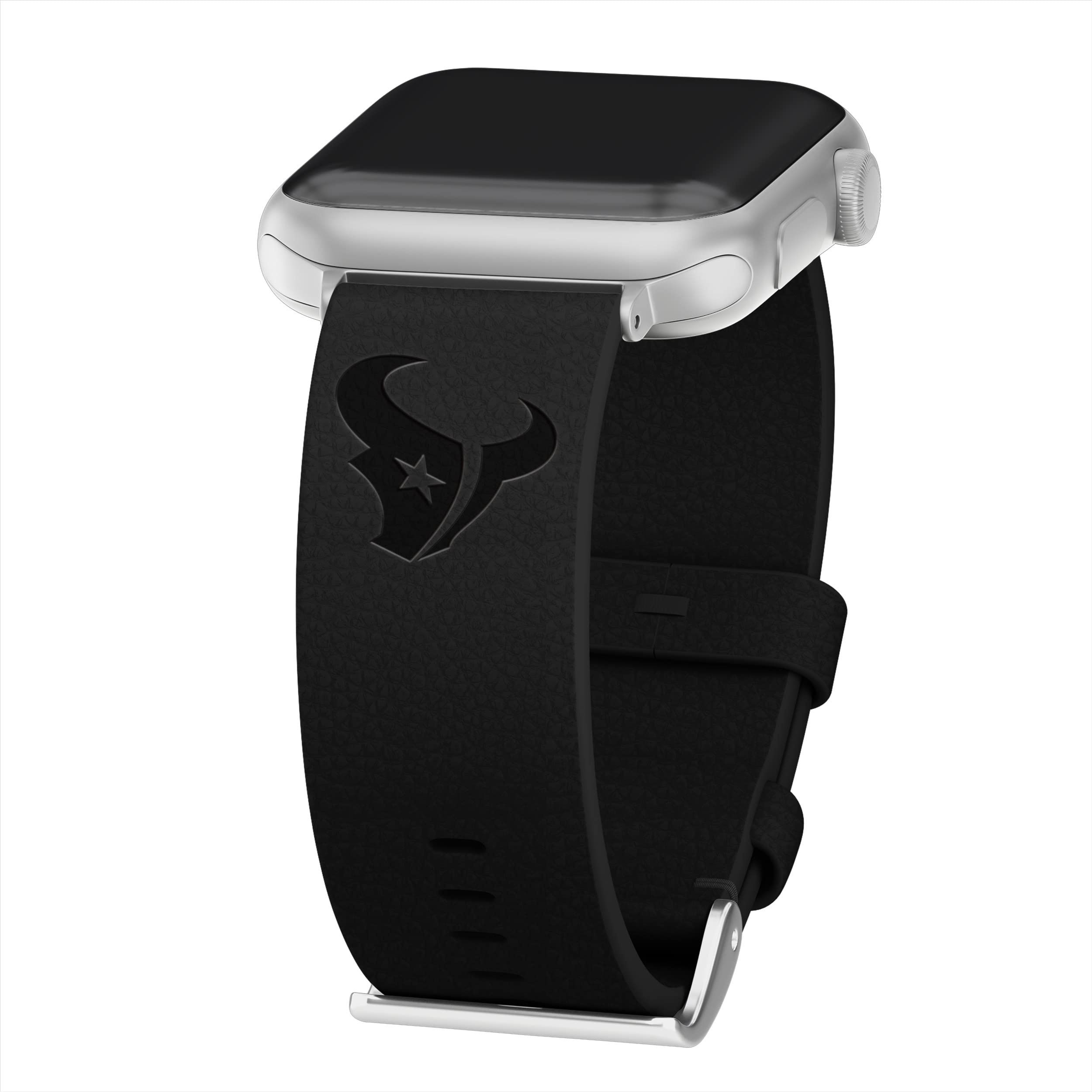 Houston Texans Genuine Leather Apple Watch Band - Compatible with All Apple Watch Series (38mm 40mm 41mm 42mm 44mm 45mm) - Perfect for NFL Games, Sports Events & Everyday Wear