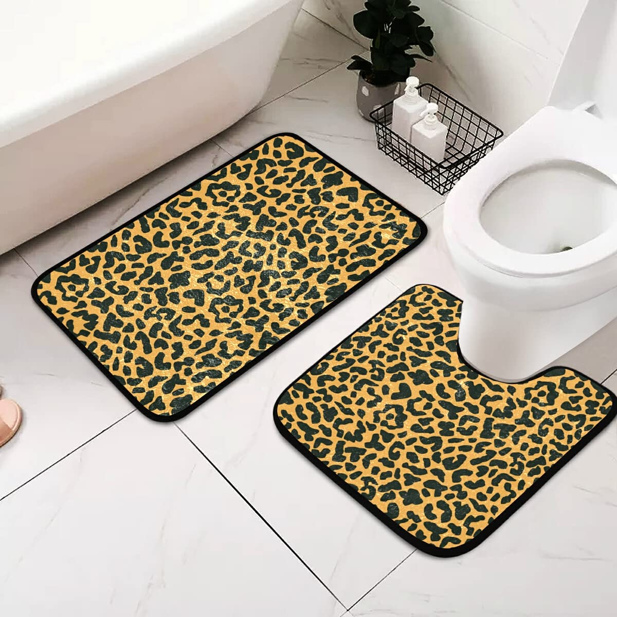 Easter Bunny Bathroom Rug Set - Contour & Bath Mat for Holiday Decor