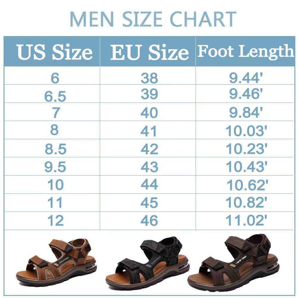 Visionreast Men's Athletic Sandals - Open Toe Hiking & Outdoor Sandals with Non-Slip Air Cushion - Sport Casual Beach Sandals for Walking, Travel & Water Activities