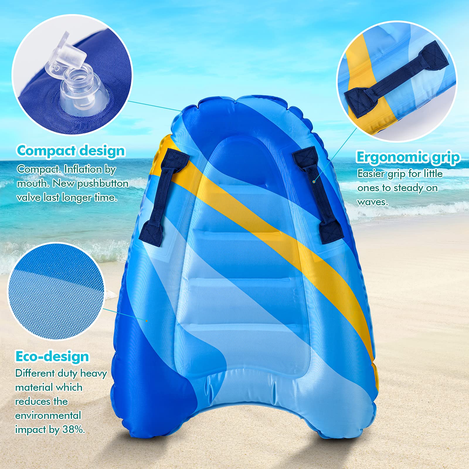 Inflatable Boogie Boards for Kids Ages 4-12 - 30