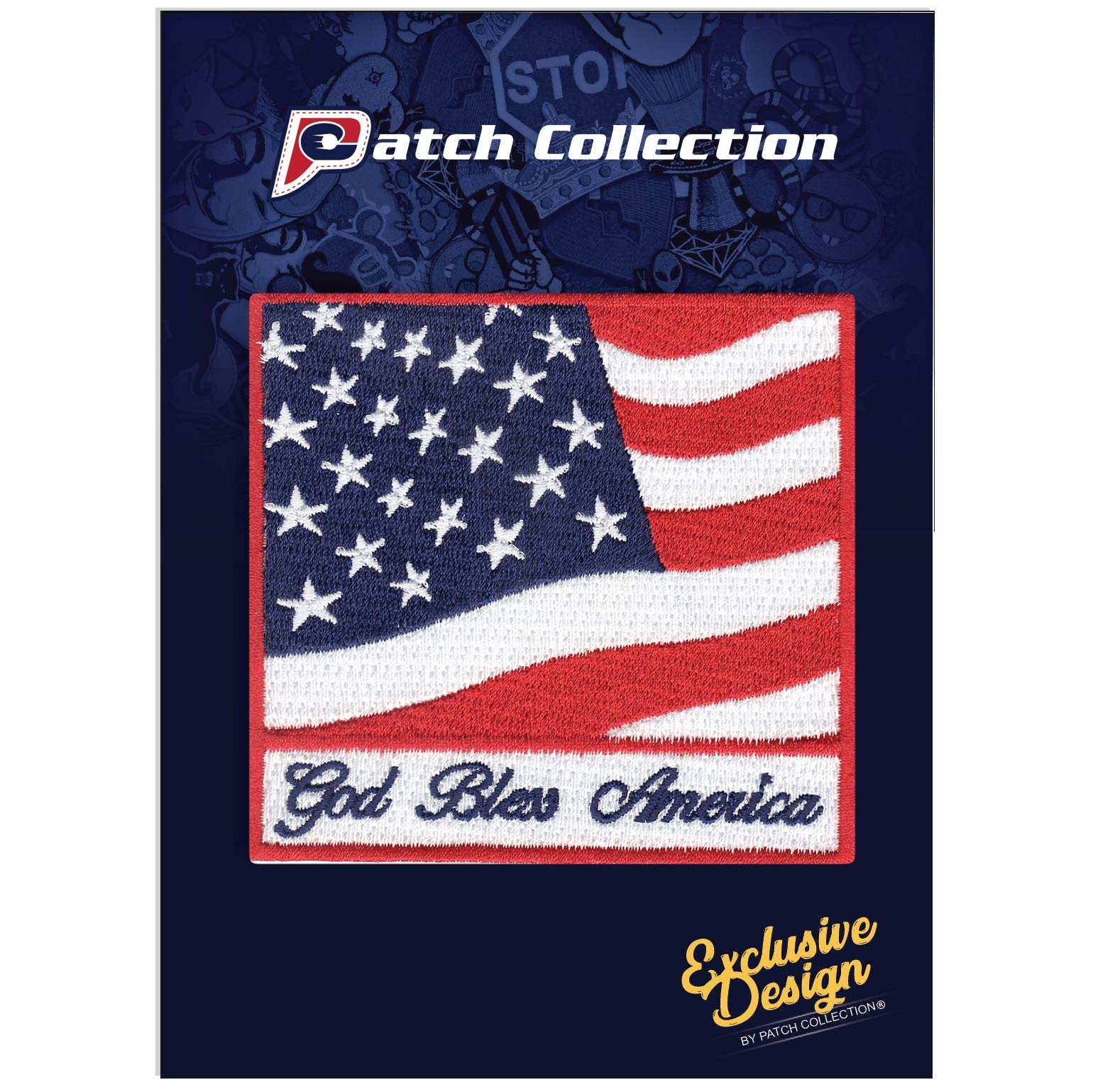 God Bless America Embroidered Iron-On Flag Patch - Patriotic Shirt Badge for Denim Jackets, Hats & Backpacks | USA Pride Accessory