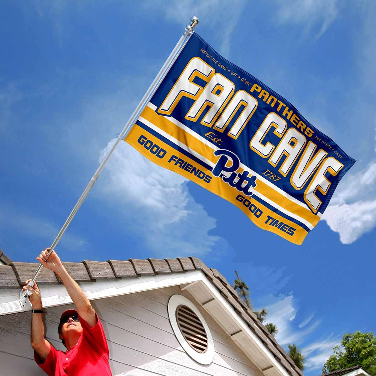 Pittsburgh Panthers Fan Man Cave Banner Flag - NCAA College Sports Team Decor for Game Room, Tailgating & Home Office