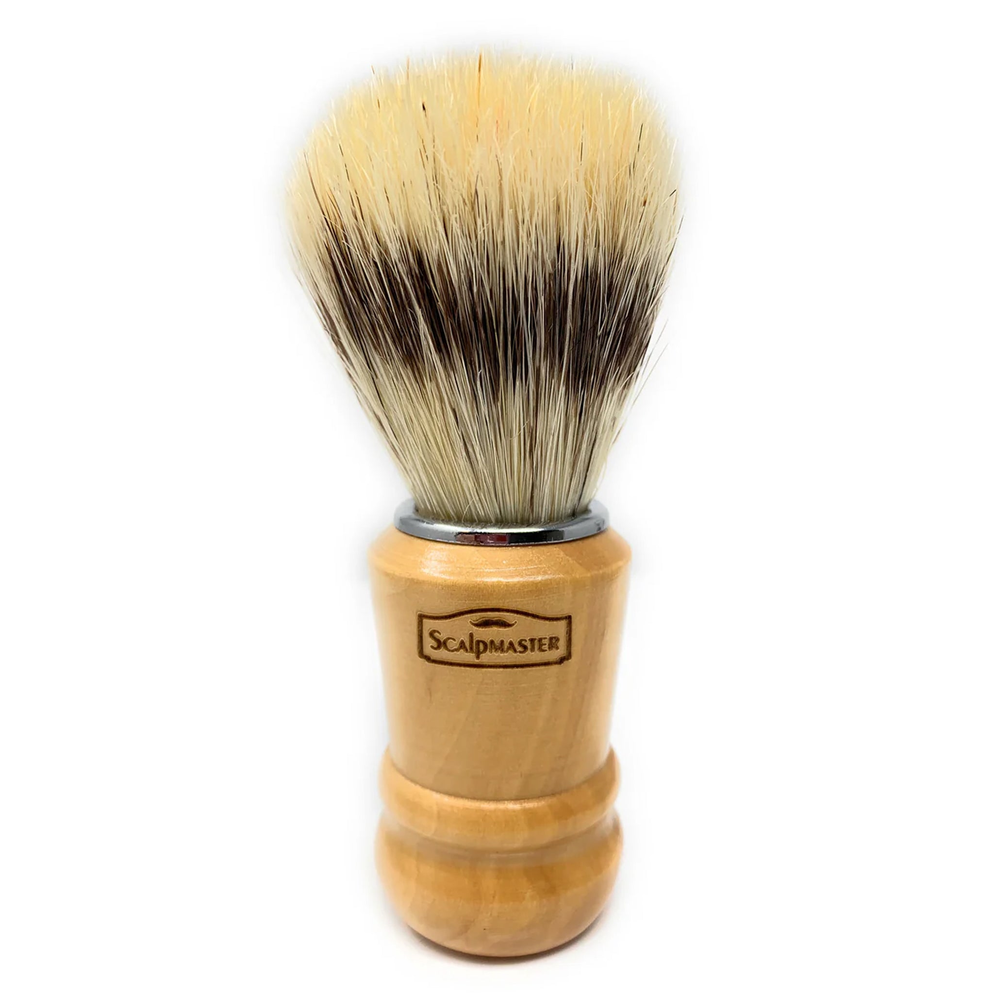 Premium Scalpmaster Boar Bristle Shaving Brush with Wooden Handle - 100% Natural Boar Bristles for Men (Model SB-15) - Perfect for Wet Shaving, Beard Grooming & Luxury Skincare Routine