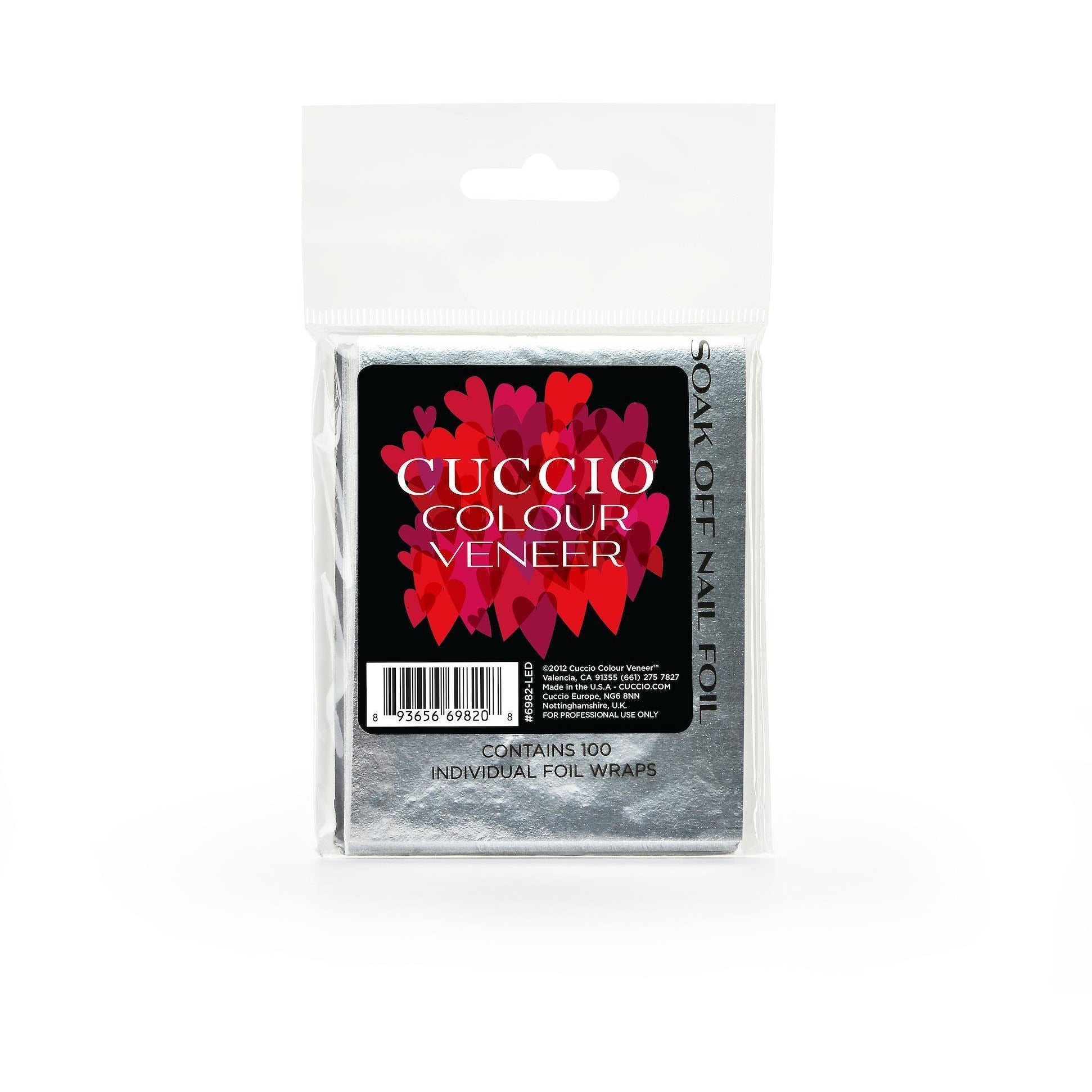 Cuccio Soak Off Foil Wraps for Gel Polish Removal - 100 Pack | Professional Nail Salon & At-Home Manicure Essential