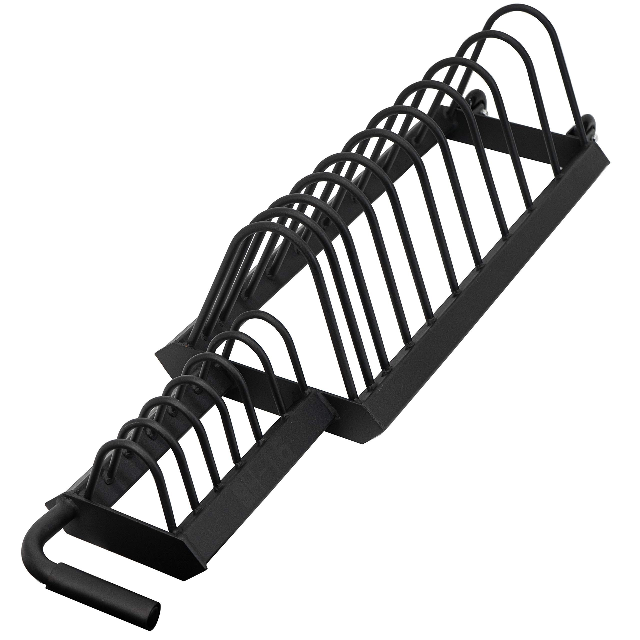 Valor Fitness Portable Bumper Plate Storage Rack - Heavy Duty Horizontal Weight Plate Organizer with Wheels for Home Gym (Holds up to 16 Olympic Bumper Plates) - Perfect for Garage Gym, CrossFit & Strength Training Workouts