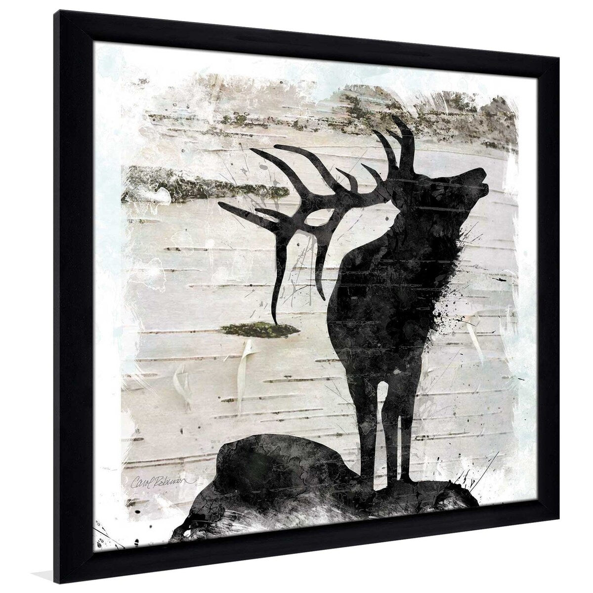 Carol Robinson Birchbark Elk Acrylic Print - Native American Art Wall Decor for Living Room, Office & Cabin