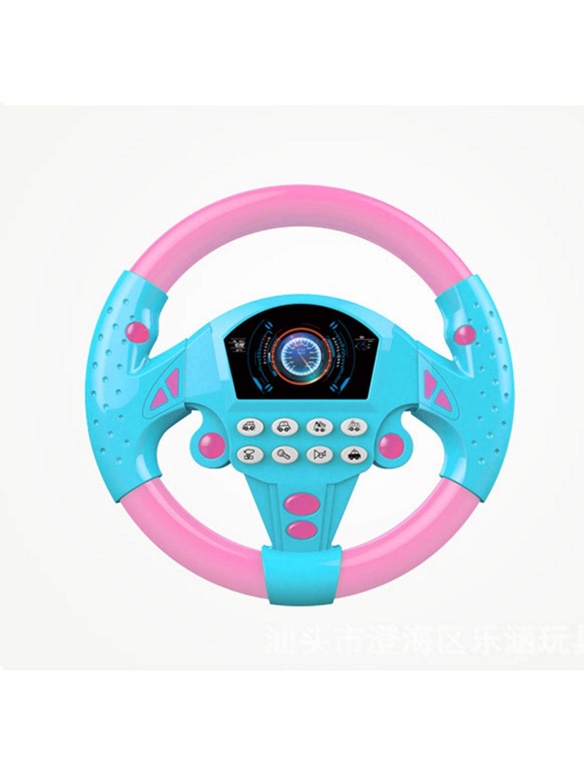Mona43Henry Kids Toy Steering Wheel - Realistic Driving Simulator with Sound Effects, Portable Pretend Play Racing Wheel for Toddlers & Children - Perfect for Car Games, Role Play, and Early Learning Development