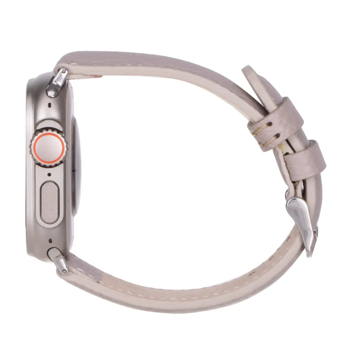 Premium Beige Leather Apple Watch Band - Classic & Stylish Replacement Strap for Apple Watch Series 1-9, SE, Ultra - Perfect for Work, Travel & Everyday Wear