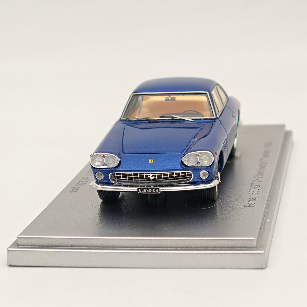 1:43 ESVAL MODEL Ferrari 330 GT 2+2 Berlinetta 1964 Blue Resin Diecast Car - Collectible Vintage Ferrari Model for Display, Gifts & Car Enthusiasts