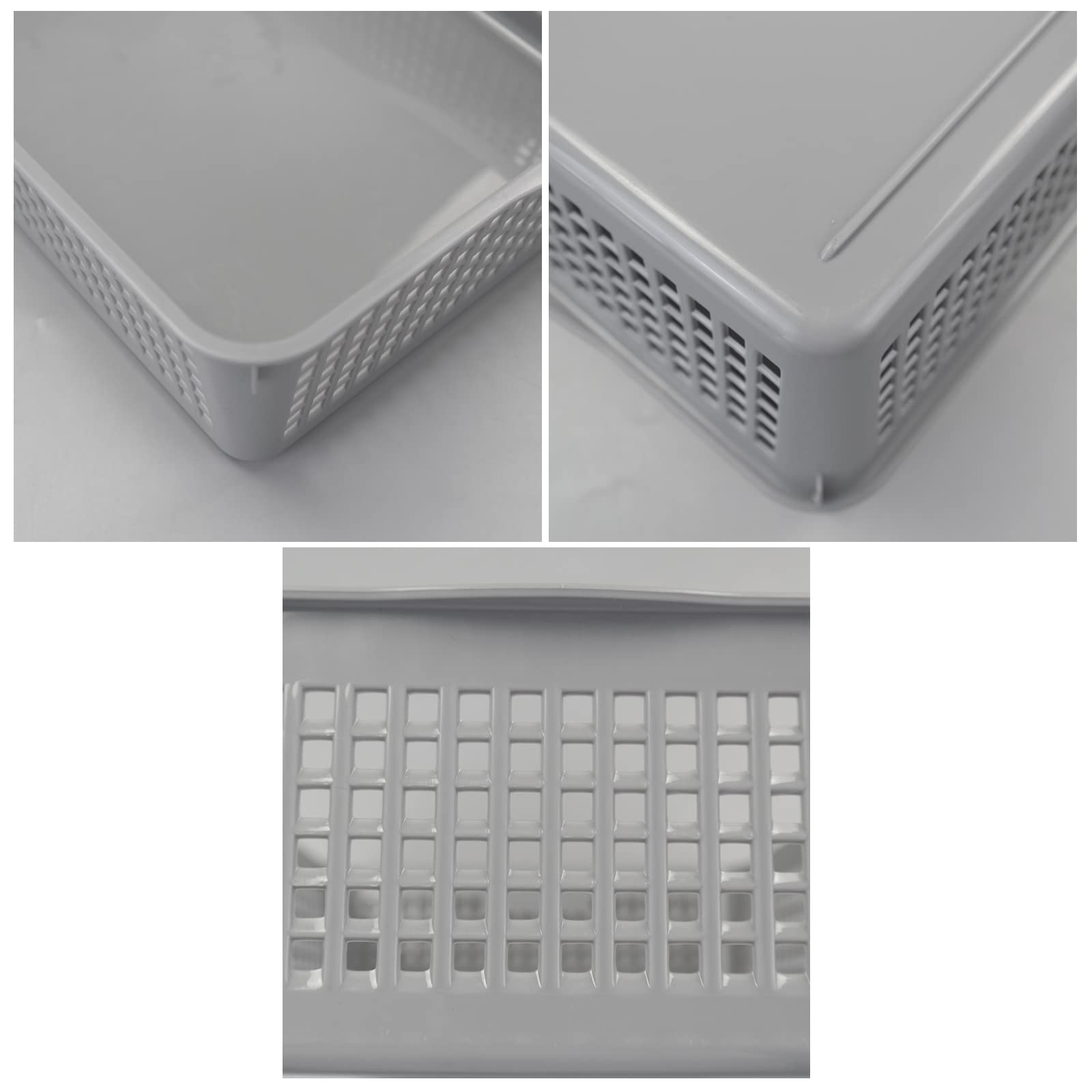 6-Pack Plastic Shallow Baskets for Office Paper Storage & Organization