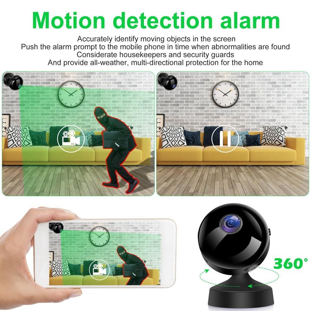 Zabeto Wireless Security Camera Outdoor - 1080P HD WiFi Home Security Camera with Night Vision, Weatherproof for Indoor/Outdoor Use | Ideal for Home Surveillance, Baby Monitoring & Pet Watching
