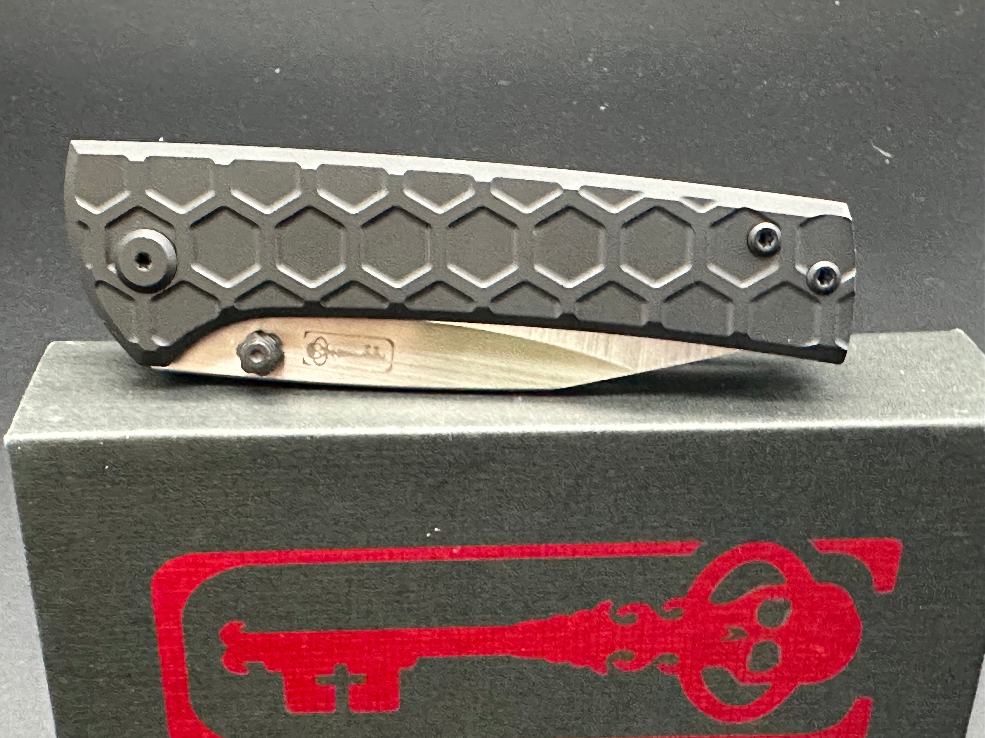 Chaves Scapegoat Folding Knife - Premium Titanium Handle & Fanatic Edge Mods for Outdoor, EDC, and Tactical Use