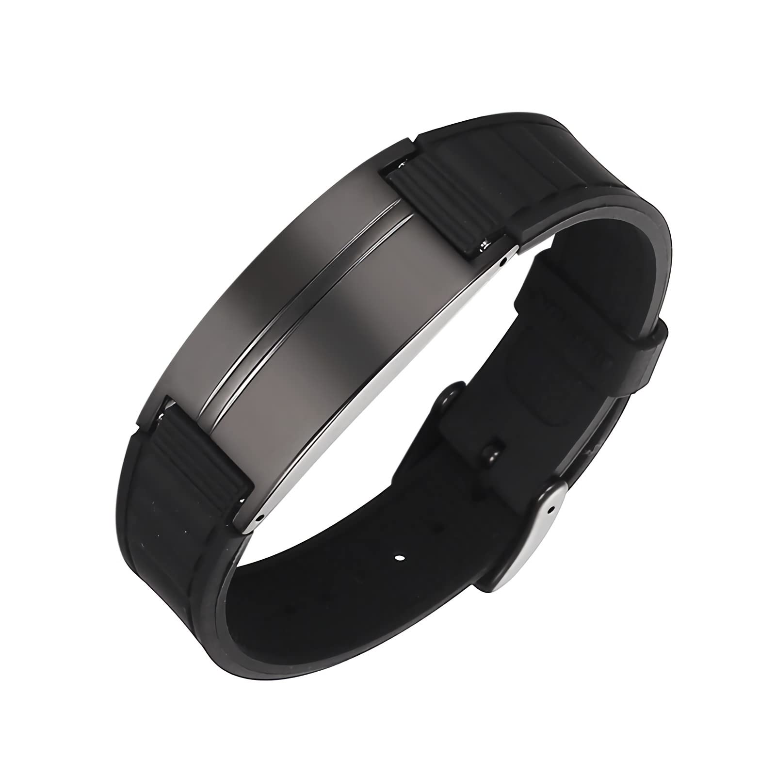 MALEROADS Magnetic Therapy Bracelet for Men & Women - Lymph Detox Silicone Wristband with Stainless Steel - Lymphatic Drainage & Arthritis Pain Relief - Perfect for Daily Wear, Sports & Wellness Therapy