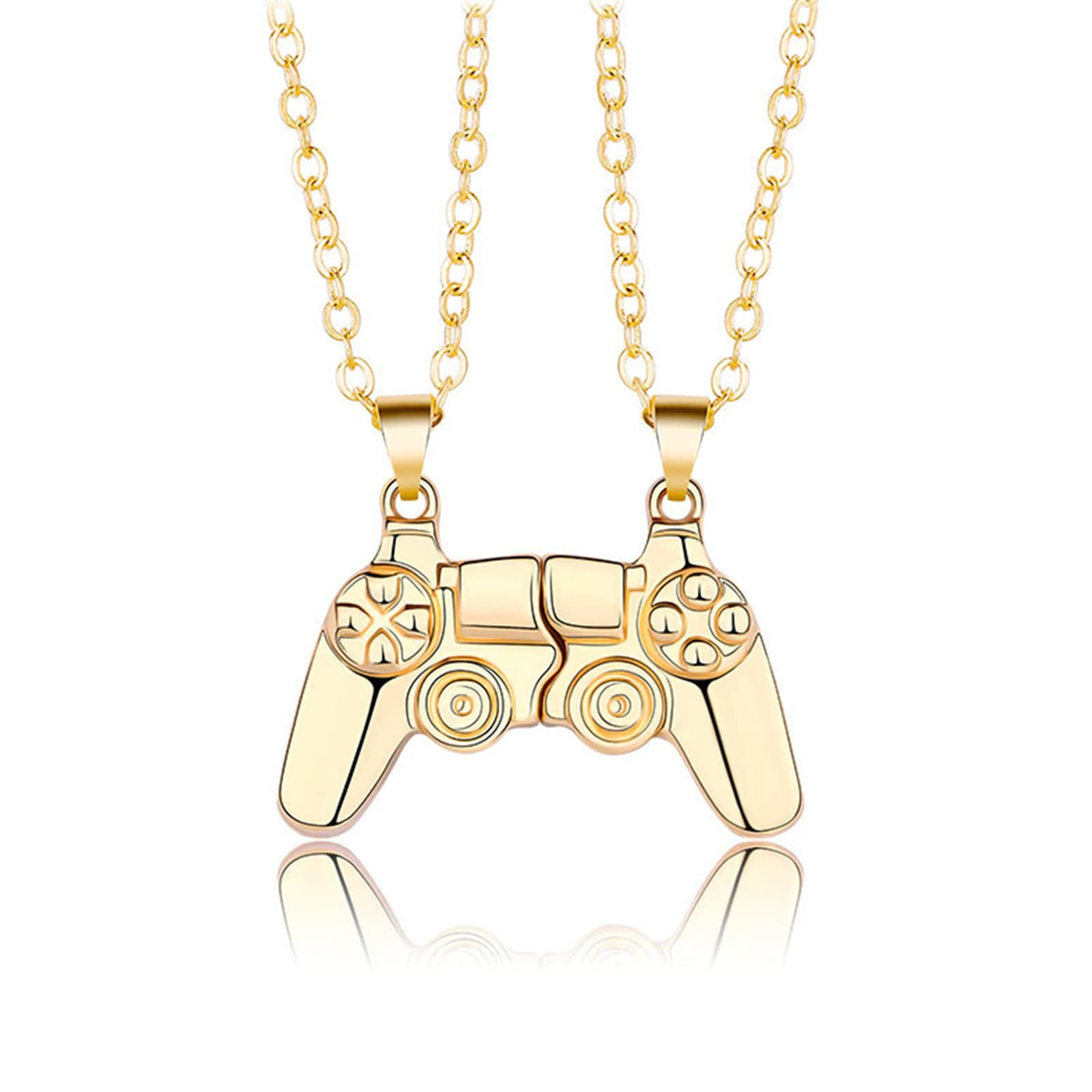 Magnetic Gamepad Pendant Necklace - Matching Magnetic Game Controller Necklace for Couples, Friends & BFFs - Perfect Gift for Gamers & Memorial Jewelry for Gaming Enthusiasts