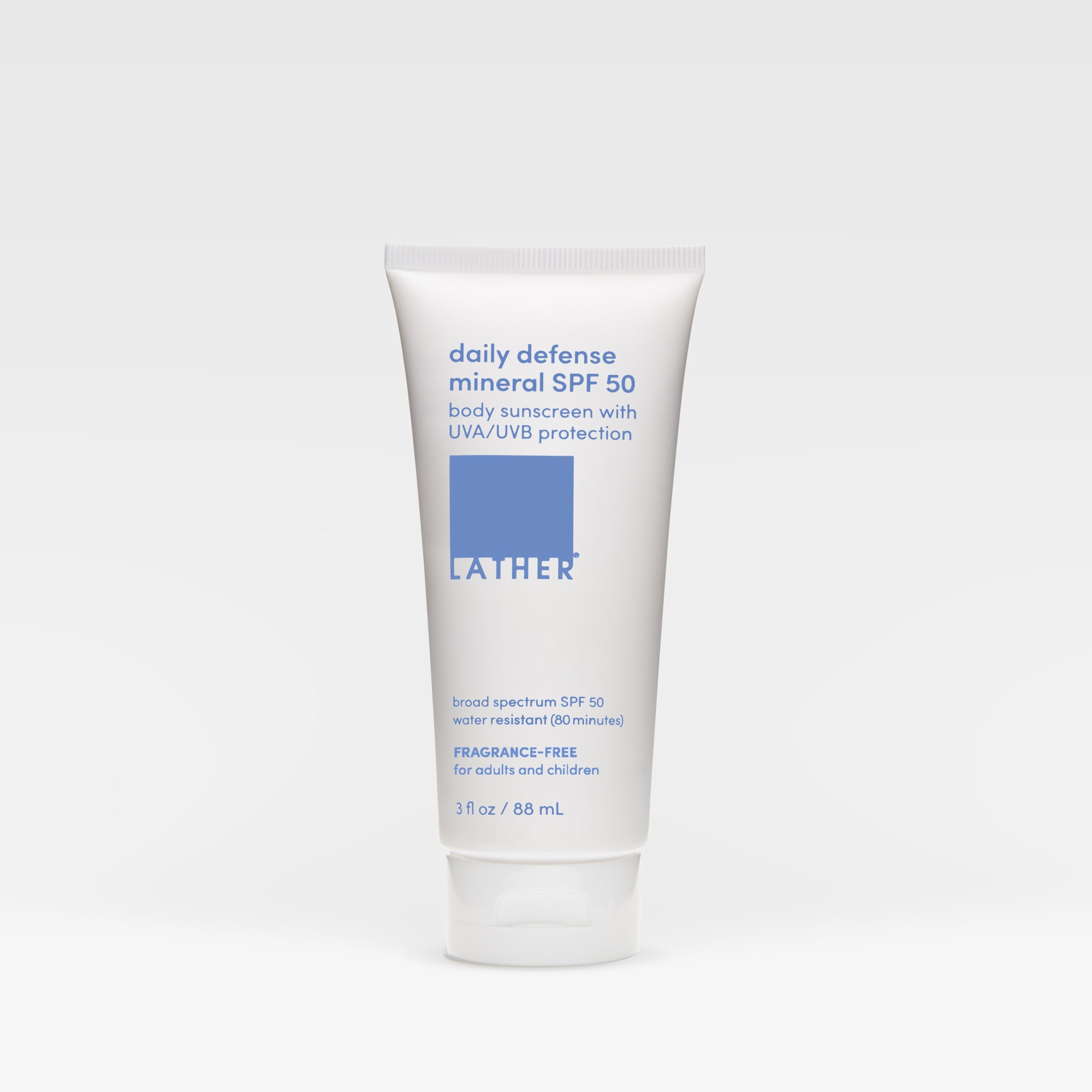 Daily Defense Mineral SPF 50 Body Sunscreen - Broad Spectrum UVA/UVB Protection, Water Resistant, Reef Safe - Perfect for Beach, Pool & Outdoor Activities