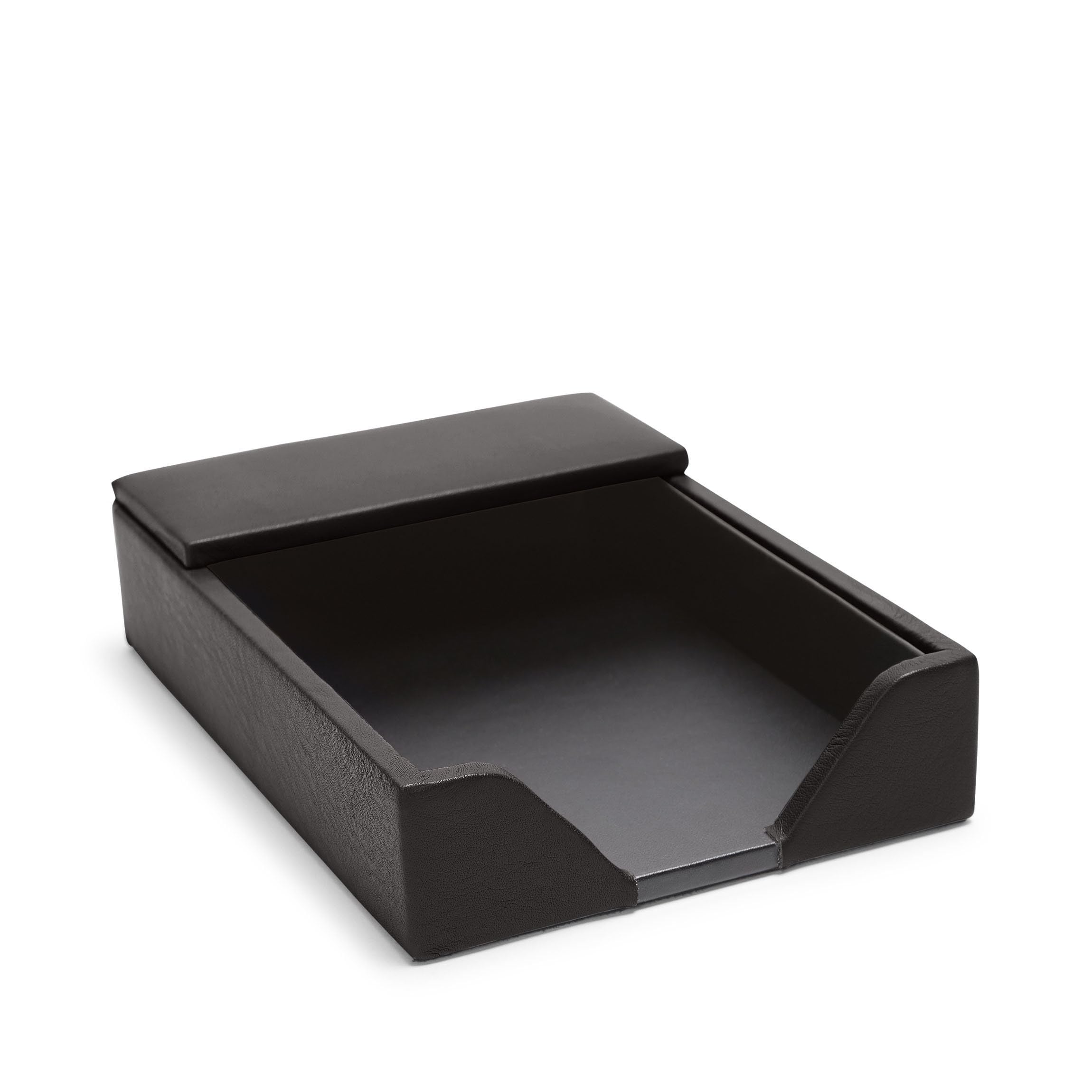 Leatherology Black Onyx Classic Leather Memo Pad Holder - Premium Office Organizer for Notes & Business Cards | Perfect for Desk Accessories, Executive Gifts & Professional Workspaces