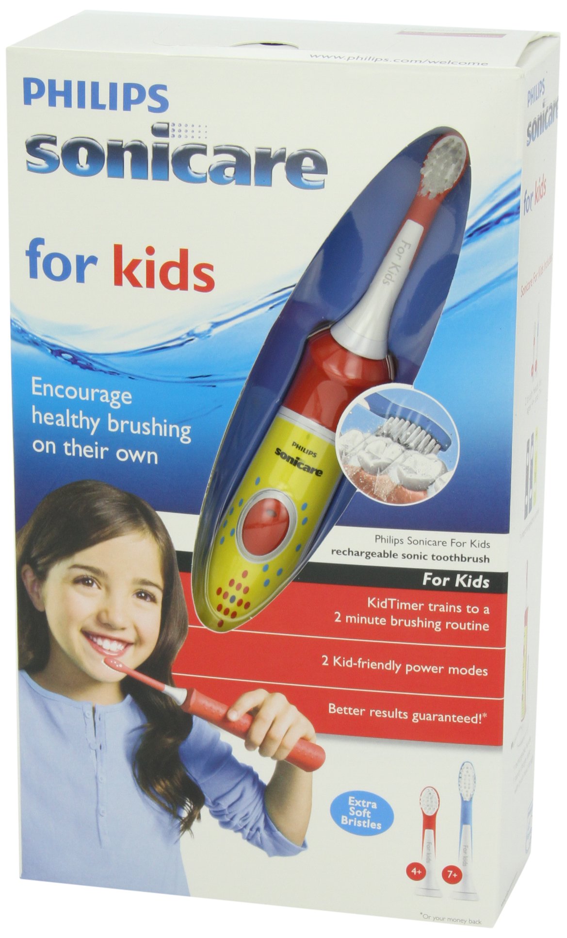 Philips Sonicare HX6311/02 Kids Rechargeable Electric Toothbrush - Gentle Sonic Cleaning for Children's Teeth, Ideal for Daily Oral Care & Healthy Smiles