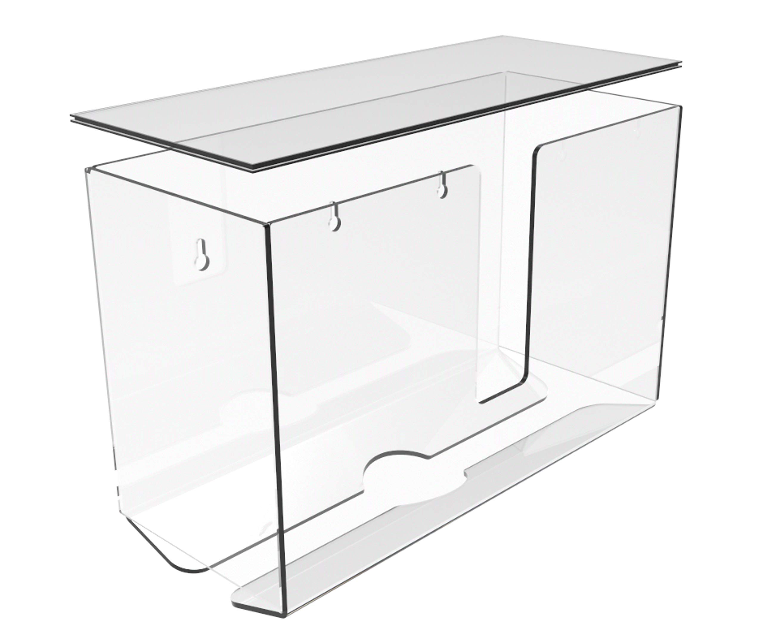 Clear Acrylic Wall Mount Paper Towel Dispenser with Lid - Folded Paper Towel Holder for Bathroom, Toilet & Kitchen - Compatible with Z-Fold, C-Fold & Multi-Fold Paper Towels - Pack of 1 - Perfect for Home, Office & Restaurant Use