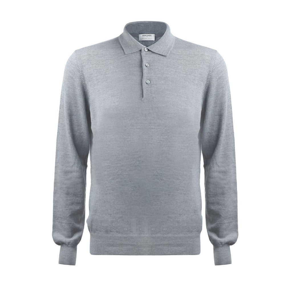 GRAN SASSO Merino Wool Button Front Cardigan Sweater for Women - Soft & Warm Grey Pullover - Perfect for Office, Casual Wear & Winter Outfits