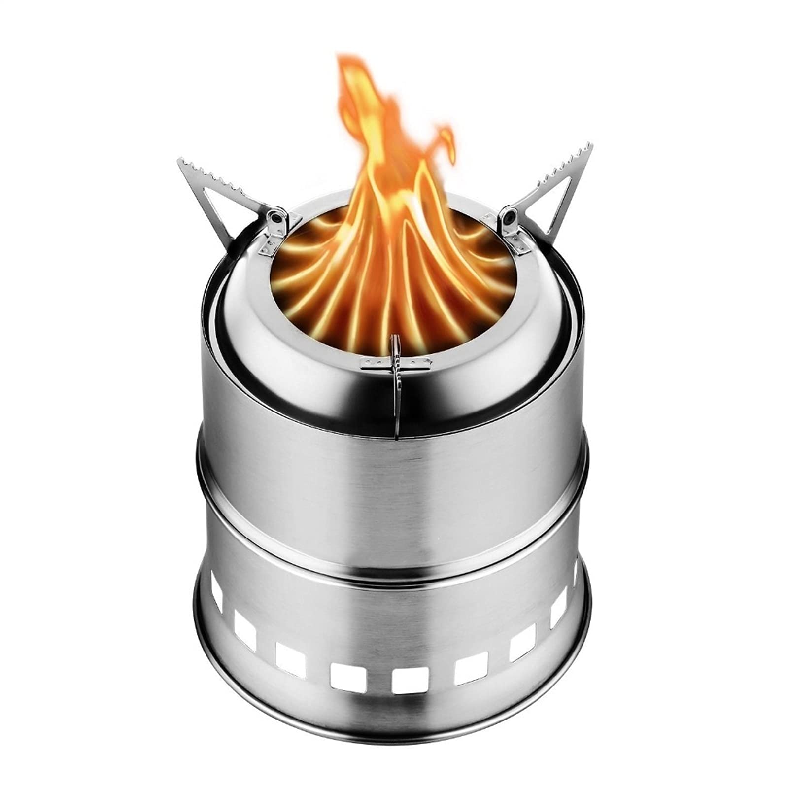 Portable Outdoor Wood Gasifier Camping Stove - Stainless Steel Backpacking Heater & Cooker for Hiking, Picnic, and Survival Gear | Perfect for Camping, Emergency Cooking, and Outdoor Adventures