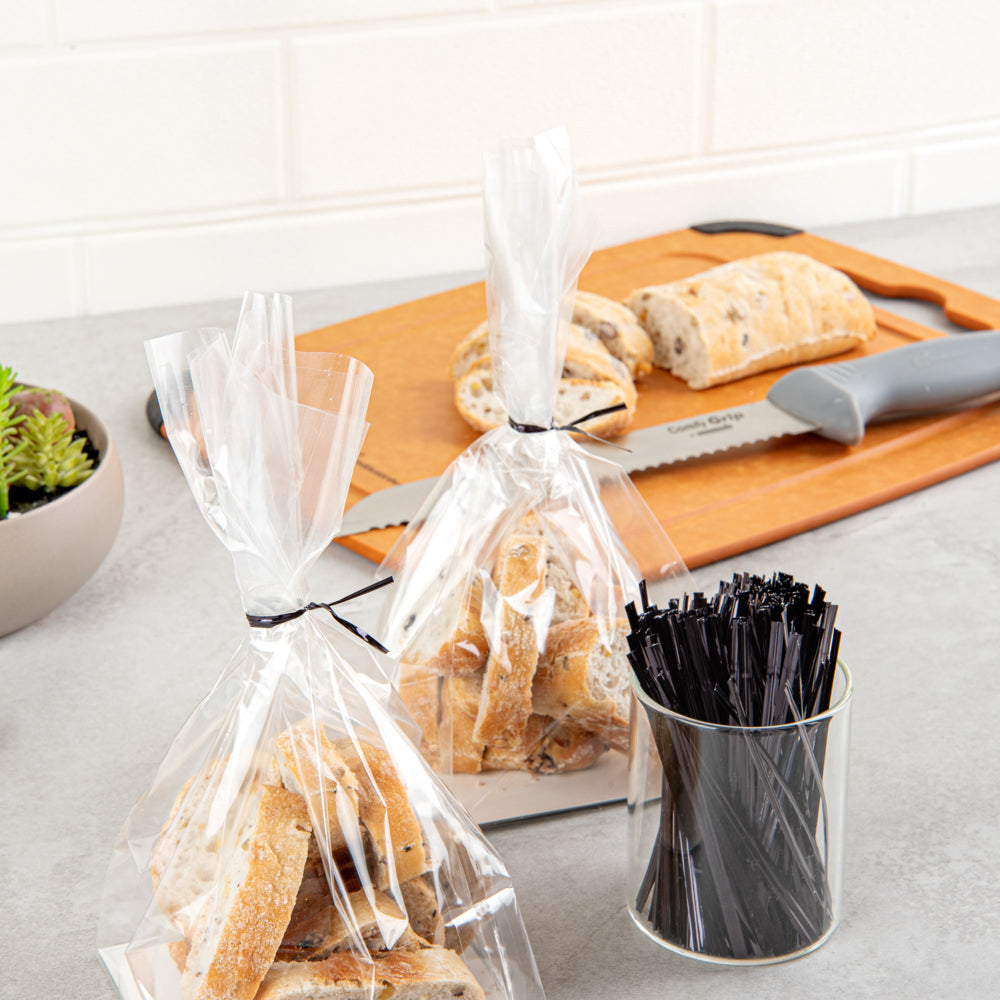 Bag Tek Black Metallic Twist Ties - 500 Count Box | Reusable Cable Ties for Food Storage, Gift Wrapping & Organization | Secure Sealing Solution for Bags, Bundles & Packaging