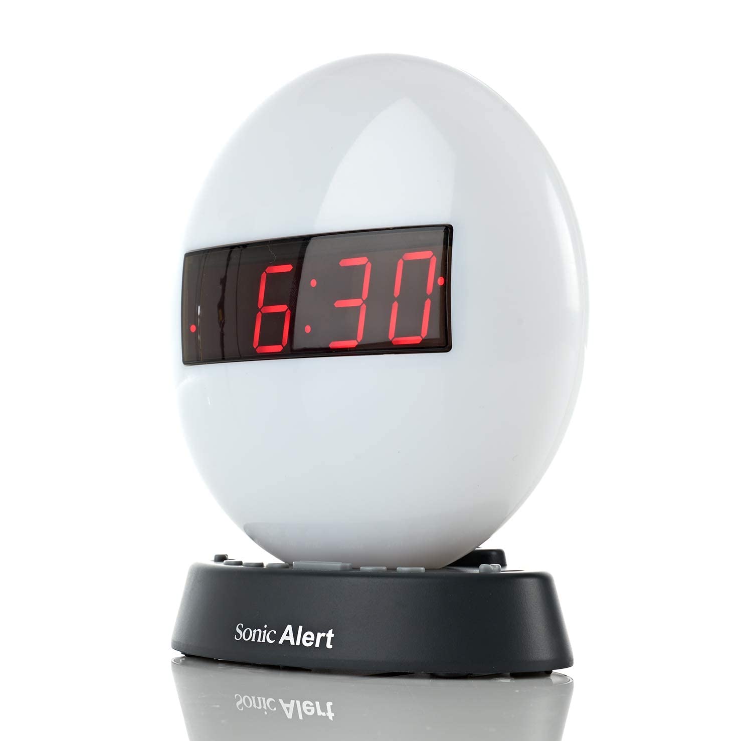 Sonic Alert Glow Soft White Night Light Alarm Clock - Loud & Compact Digital Alarm Clock with Battery Backup & Dimmer - Easy to Set for Kids & Adults - Perfect for Bedroom, Nursery, Dorm Room - AUX Input for Music Playback