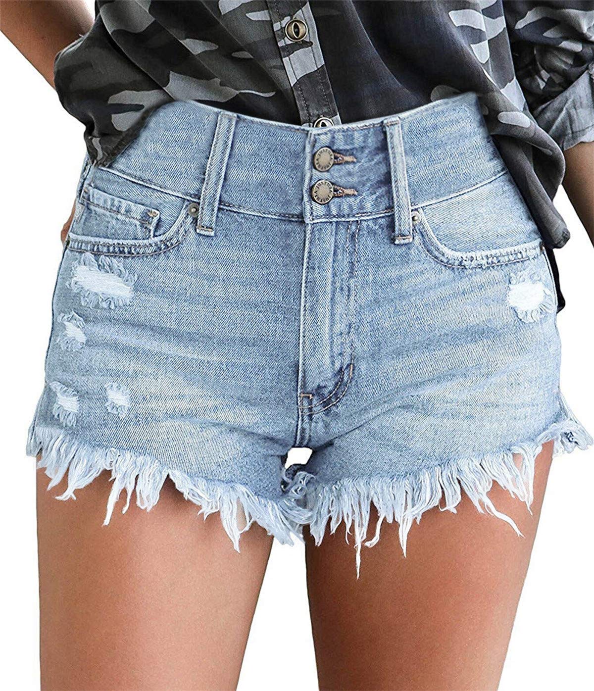 OnlyPuff Women's Denim Shorts - High Waisted Summer Hot Shorts with Pockets | Casual Fashion for Beach, Streetwear & Daily Outfits