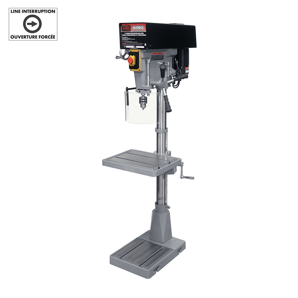 KING KC 30HS VS Drill Press - 15 Floor Industrial Variable Speed Bench Drill for Metalworking & Woodworking | Perfect for Home Workshop & Professional Use