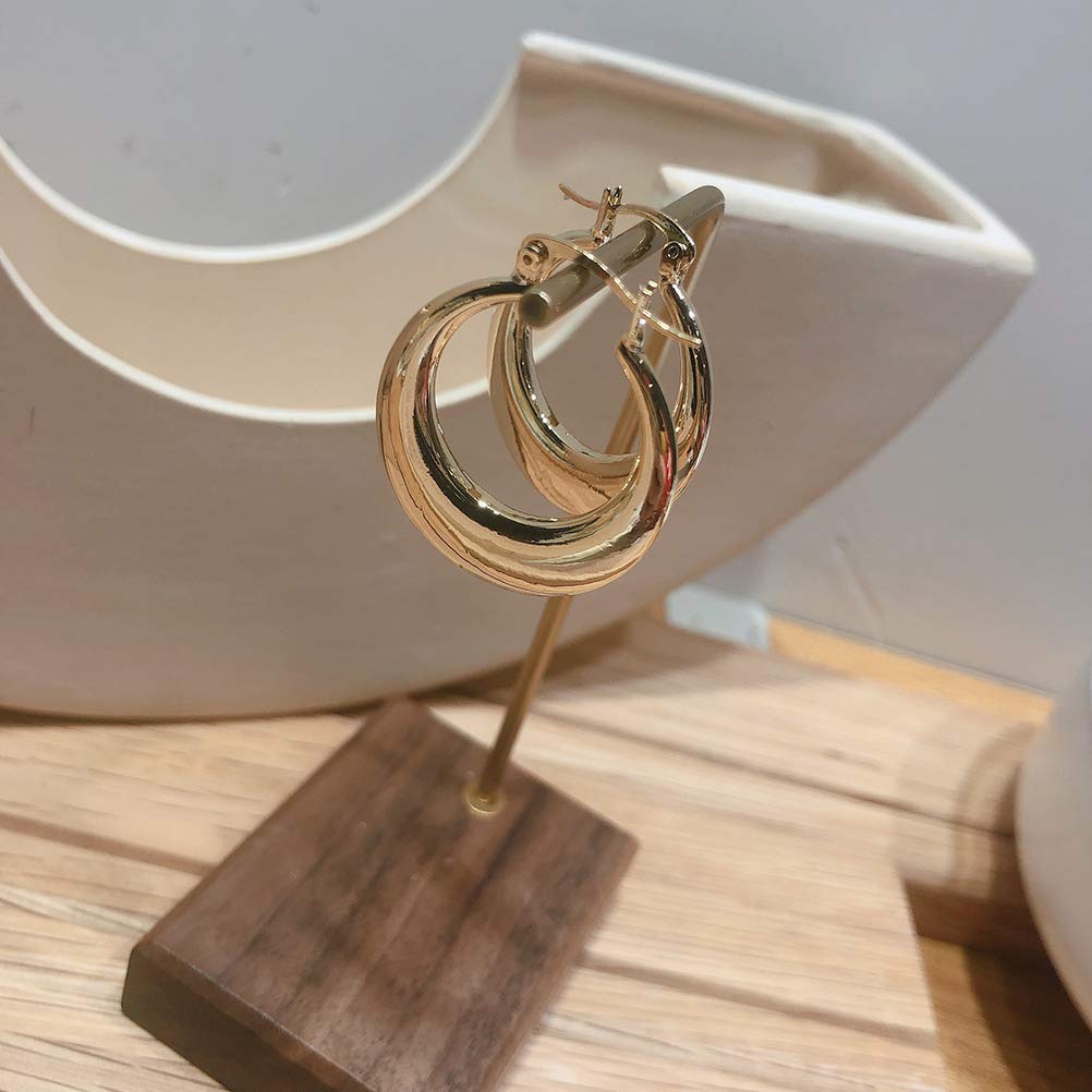 KESYOO 2 Pack Minimalist Gold U-Shaped Hoop Earrings for Women - Dainty European Style Fine Jewelry - Perfect for Everyday Wear, Office & Date Night
